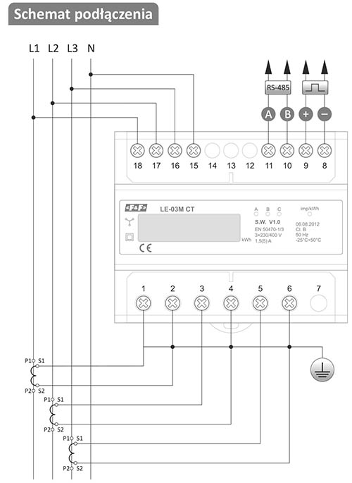 Licznik prądu schemat połączeń